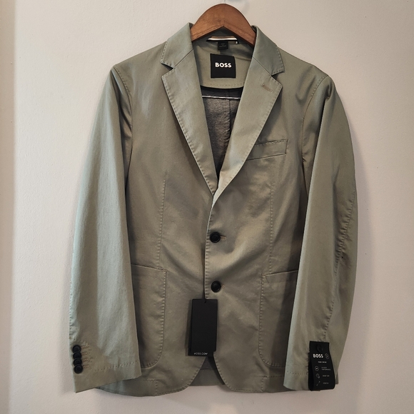 BOSS Men's Slim-Fit Performance Light Green Jacket Blazer Size 36S NWT - Picture 1 of 9